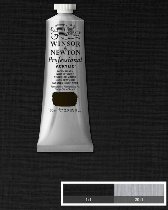 Ivory black 37ml tube of Professional Acrylic Winsor and Newton