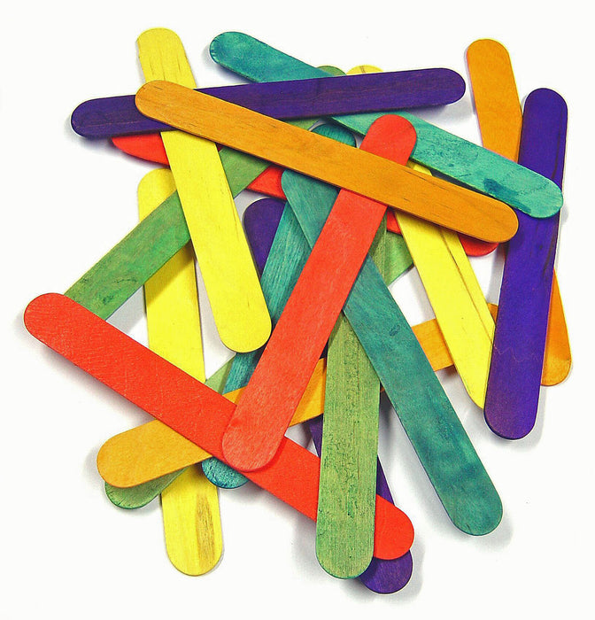 Stack of coloured lolly sticks