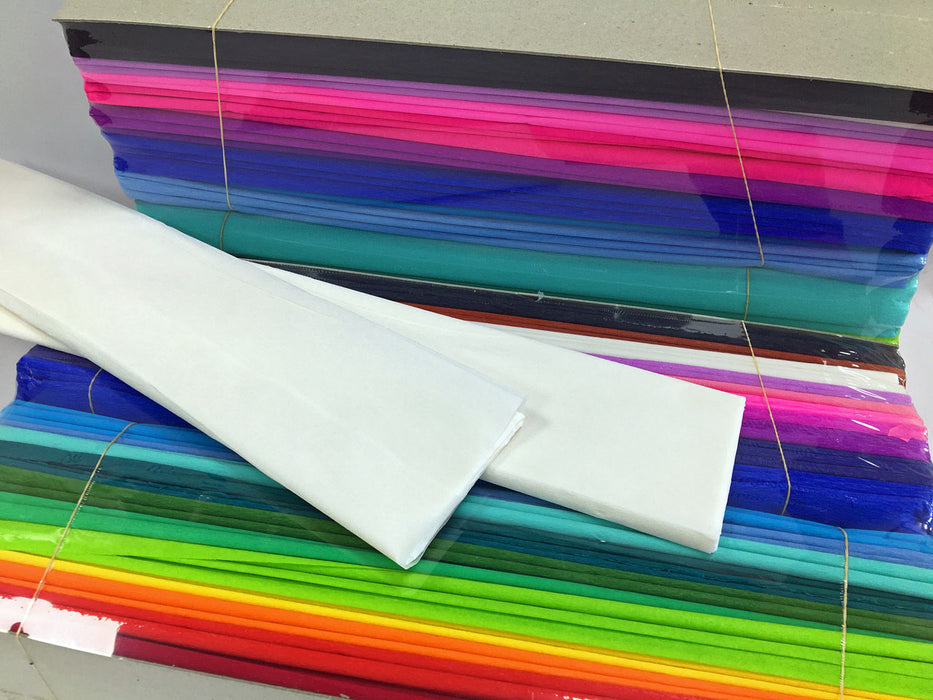 Two folds of white coloured crepe paper