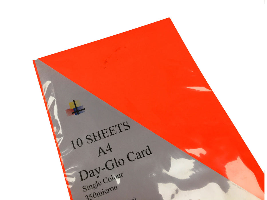 Pack of Day glo coloured card orange