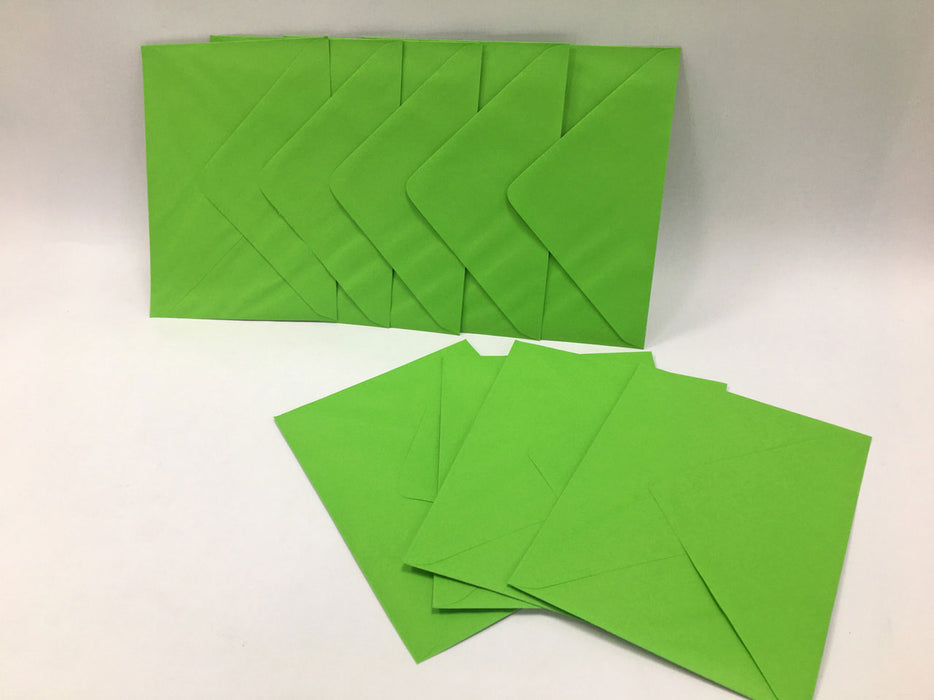 Green envelopes 7" x 5"