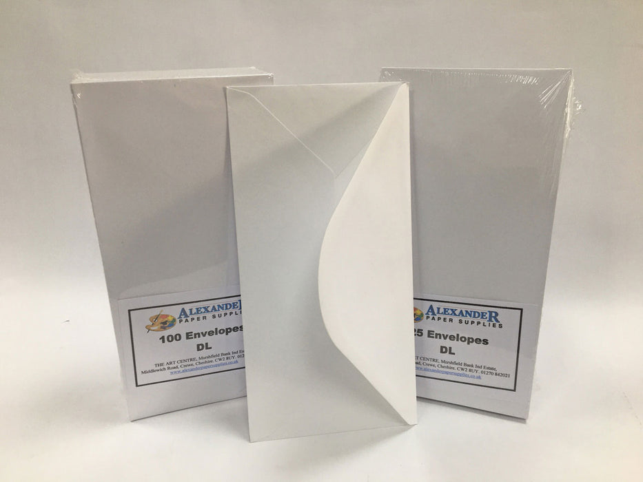 White DL size envelopes