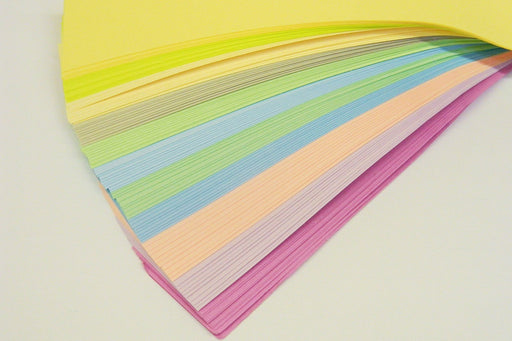 Shades of pastel coloured card.