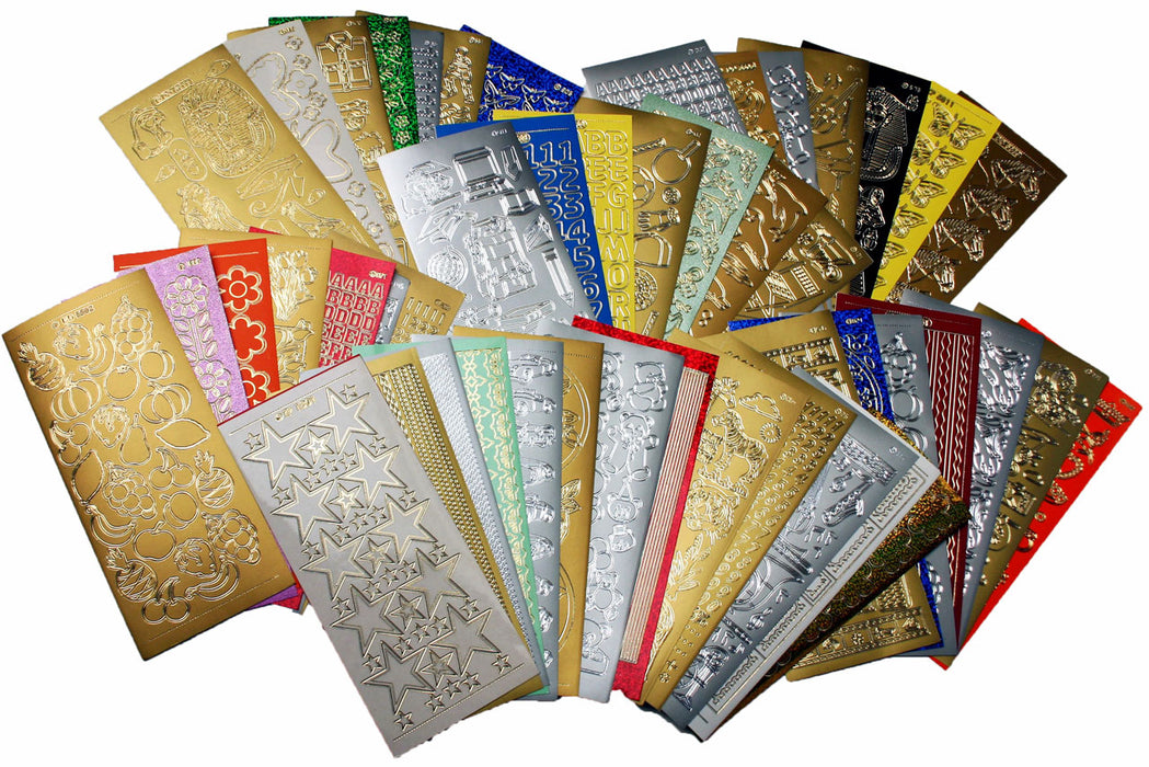 Peel Off stickers in assorted colours and designs