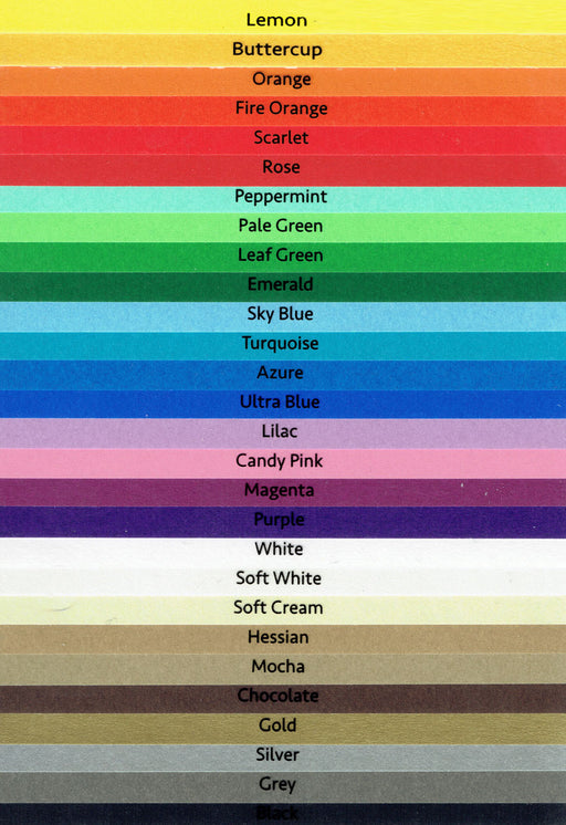 Colour swatch of poster frieze rolls