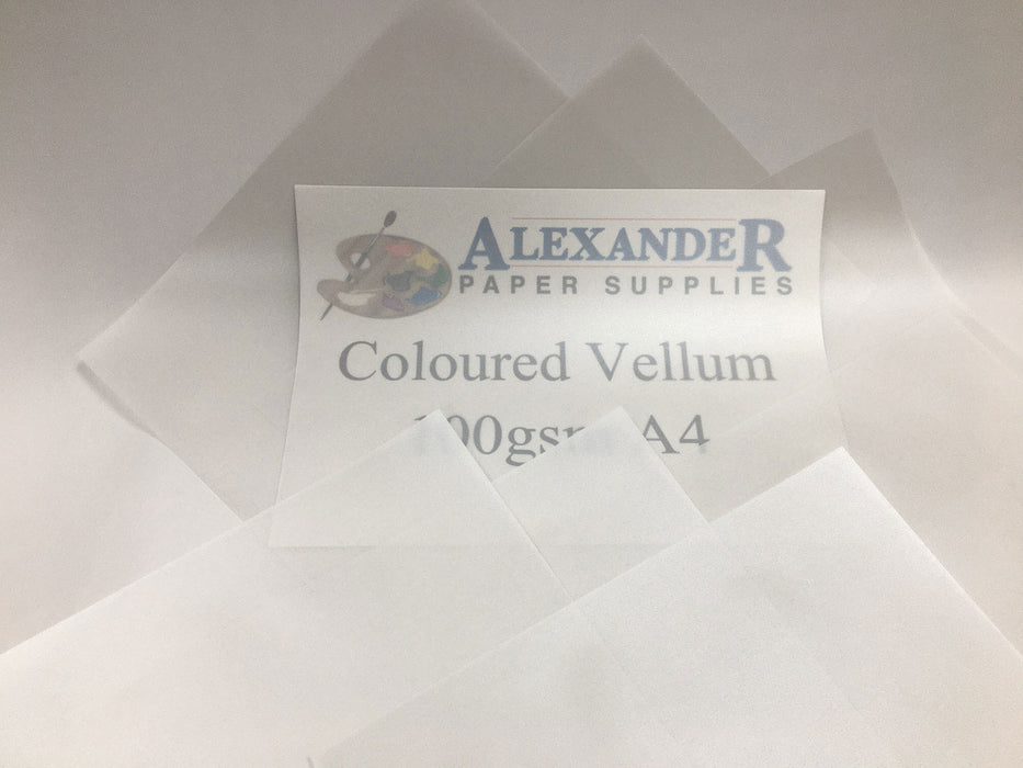 Sheets of iridescent white vellum paper