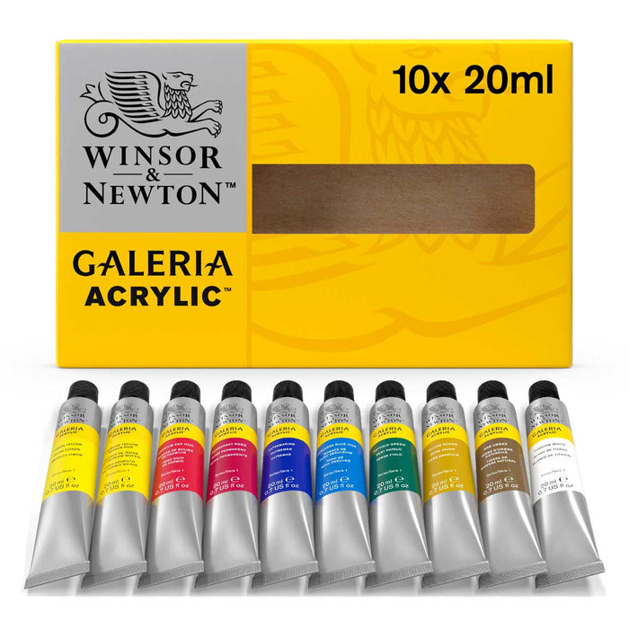 Set of 10 tubes of acrylic paint