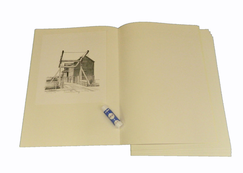 Very large stapled book and glue stick
