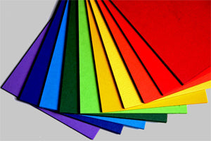 10 colours of brightly coloured card