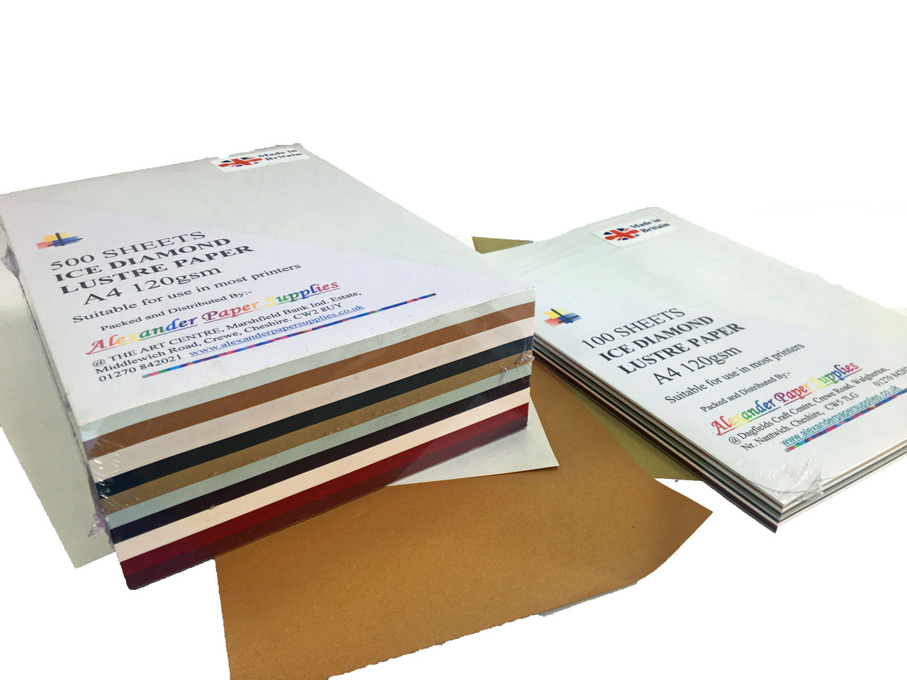 Packs of assorted colours of Pearlescent paper