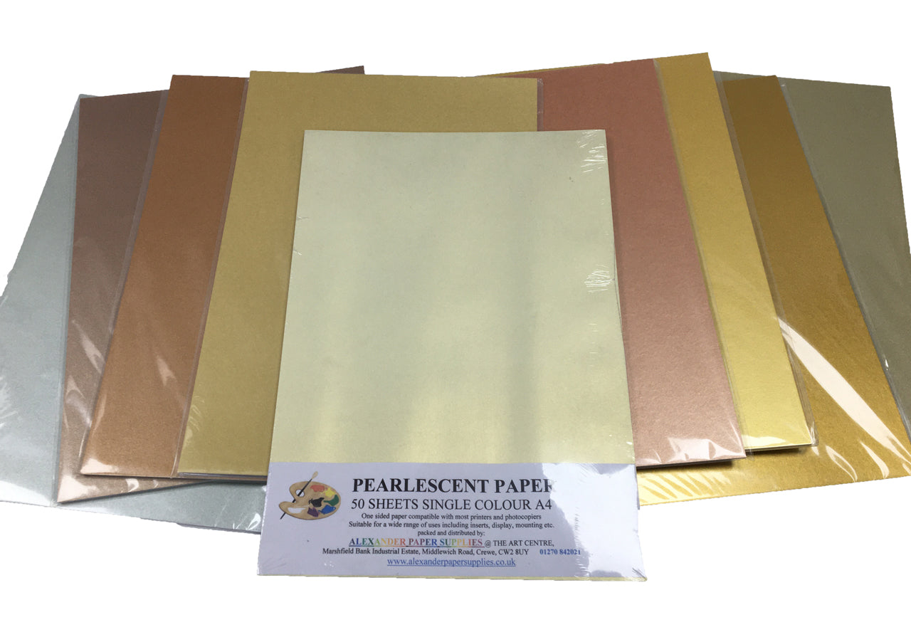 Assortment of gold shades of Pearlescent paper