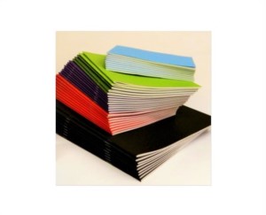 Stack of stapled sketch books