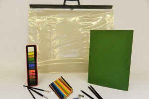 Art folder and assortment of art materials