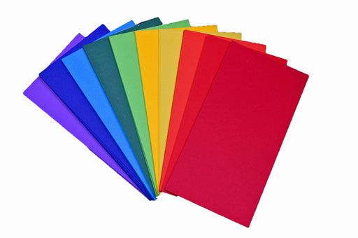 Selection of bright coloured card in various colours