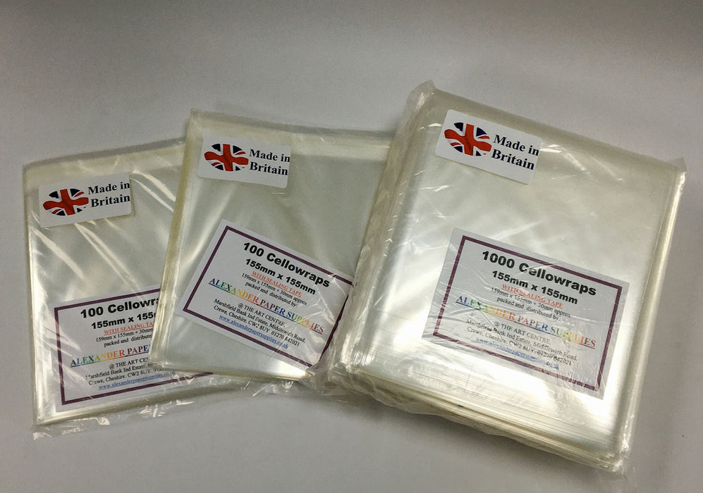 3 packs of 155mm square Cellobags