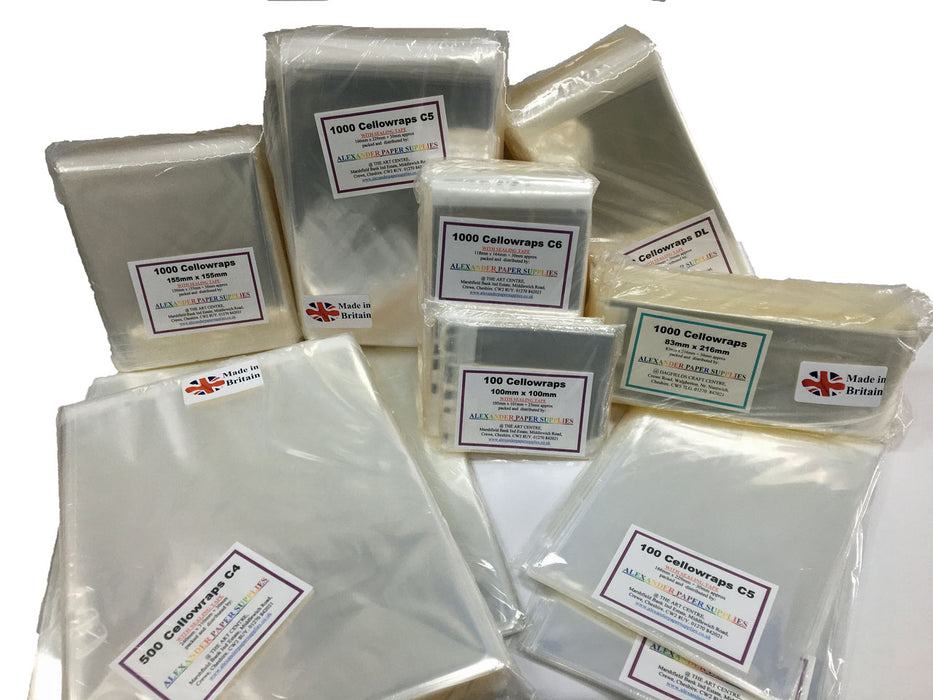 Packs of Cellowraps in multiple sizes