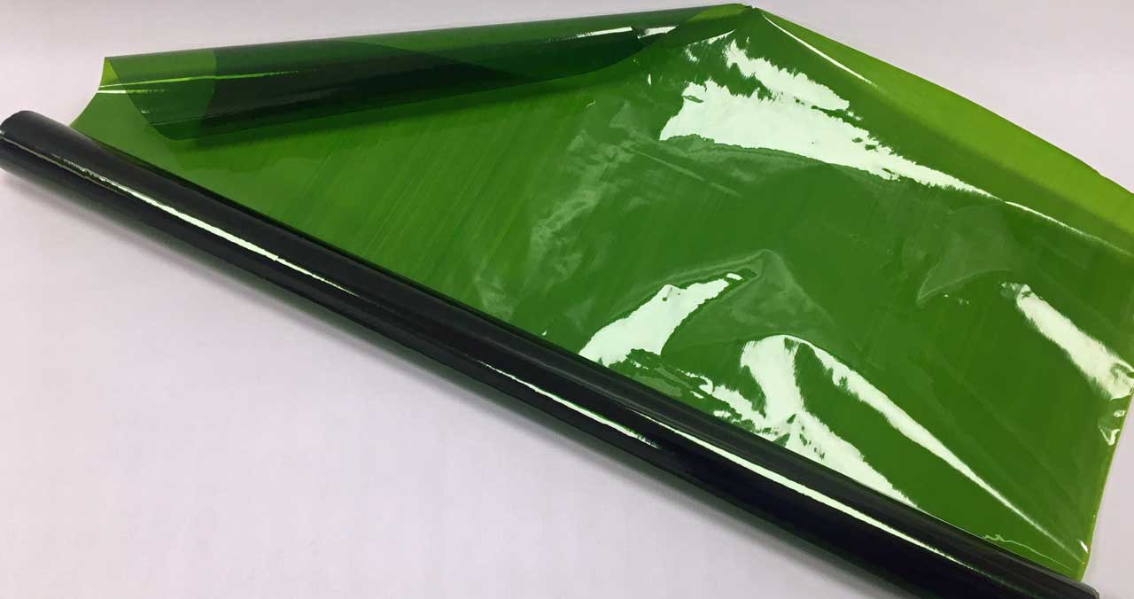 Roll of green Cellophane
