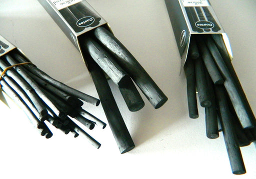 Charcoal sticks in various sizes
