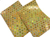 2 sheets of gold coloured holographic circle paper