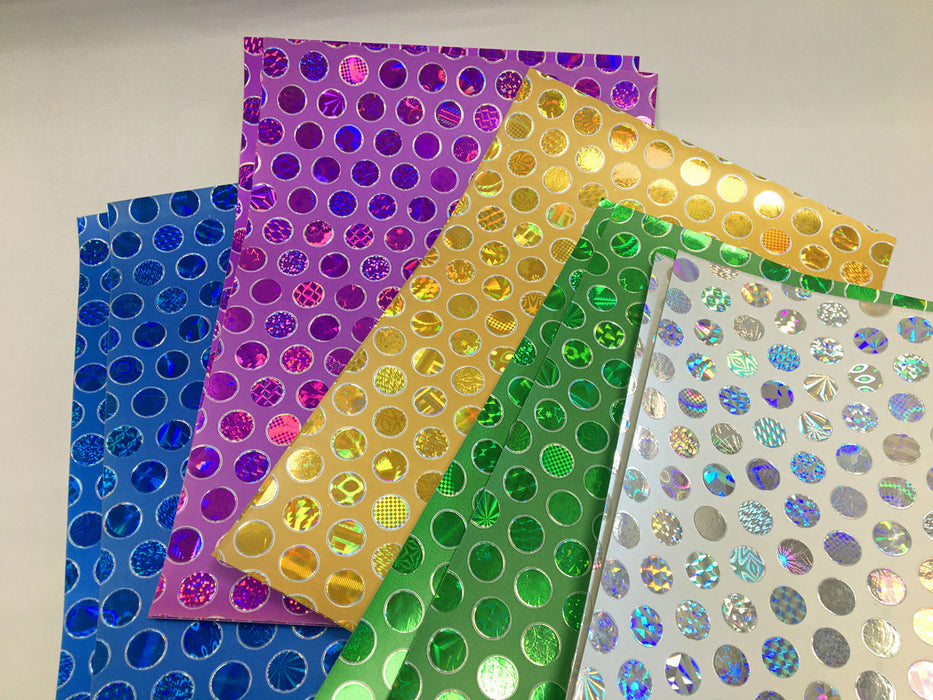 Holographic circle paper assorted colours