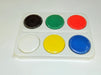Set of colour block paints in palette