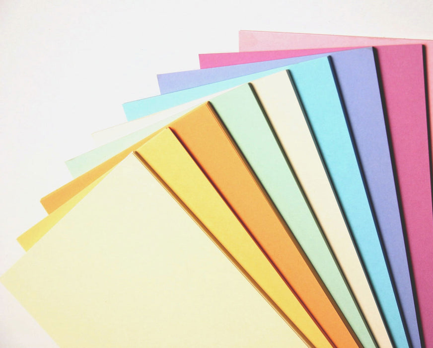 Pastel coloured card in assorted colours