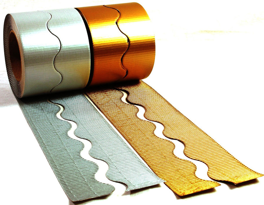 Corrugated border rolls in metallic colours