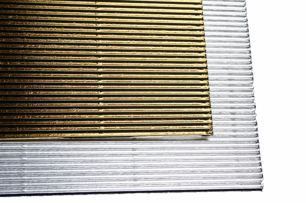 Sheets of metallic corrugated cardboard