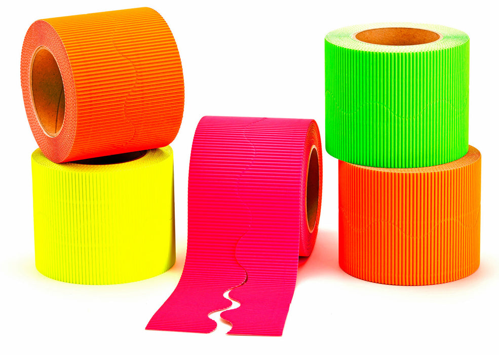 Day-Glo Corrugated Border rolls in various colours