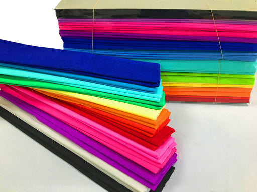 Crepe paper in a range of assorted colours