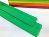 Two folds of mid green coloured crepe paper