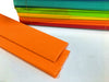 Two folds of orange coloured crepe paper