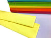Two folds of pale yellow coloured crepe paper