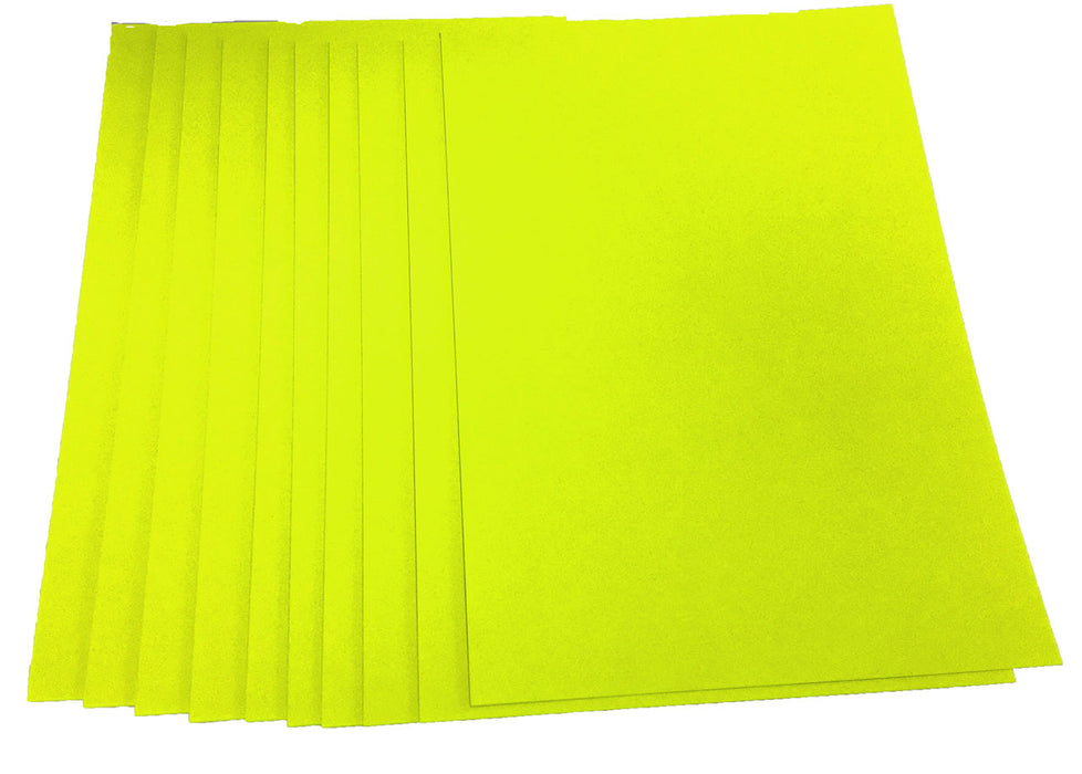Sheets of Day glo coloured card yellow