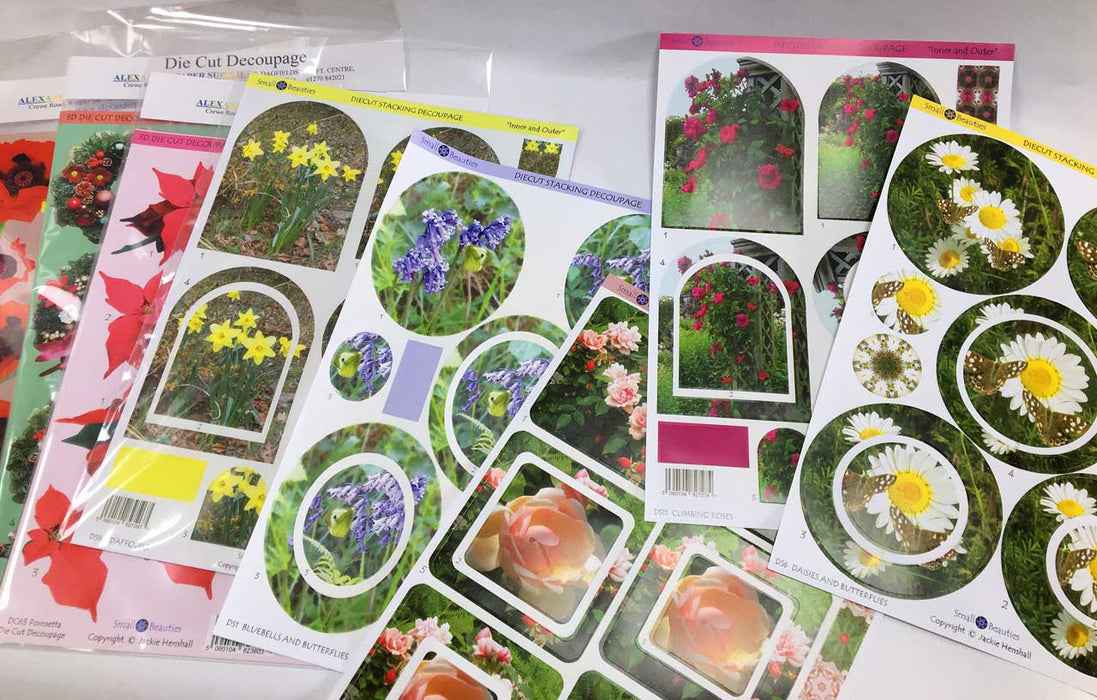 Decoupage prints with floral theme