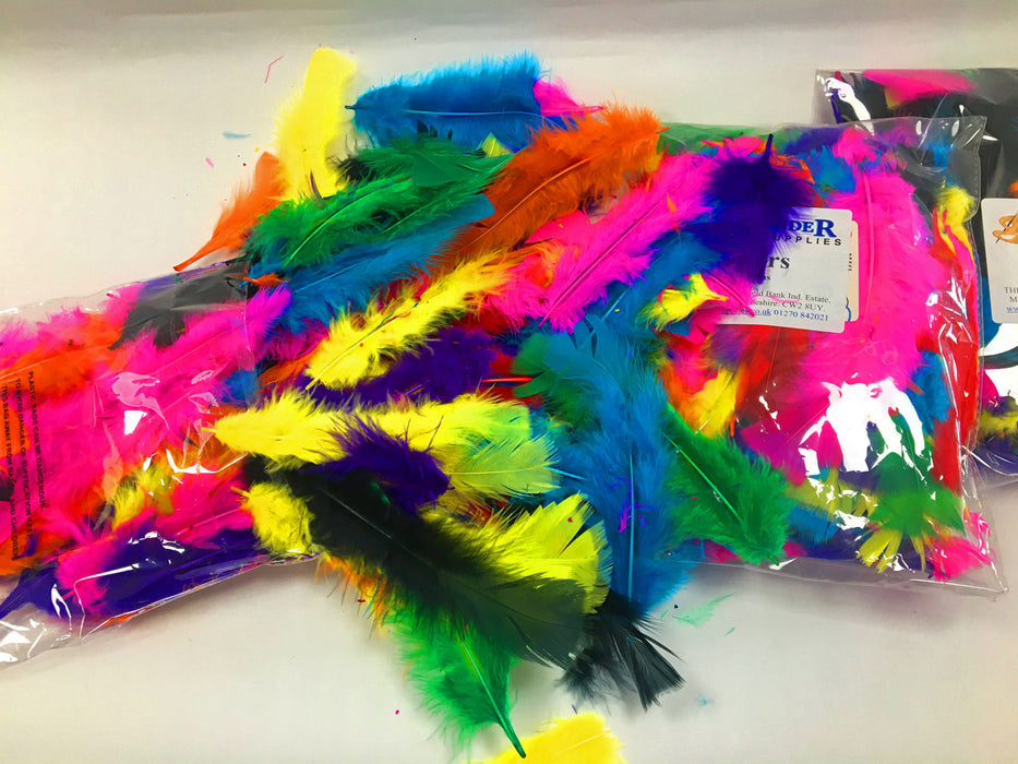 Stack of loads of coloured feathers