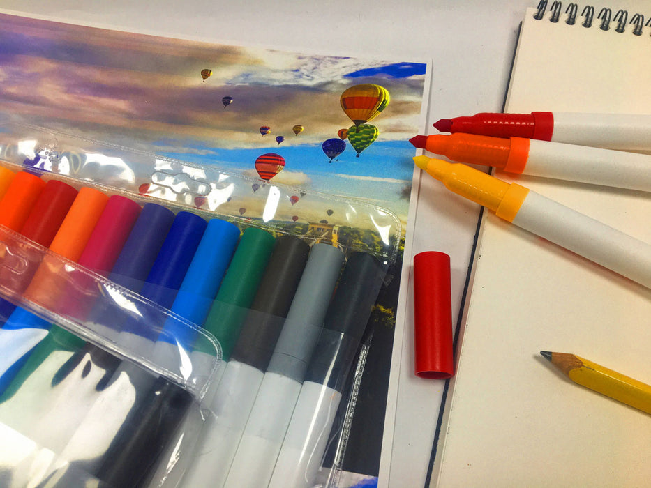 Felt tip pens in use