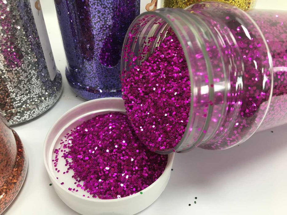 Fuchsia coloured glitter