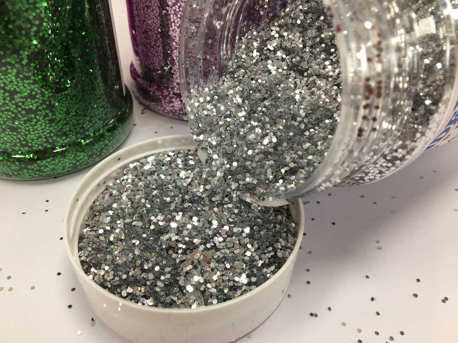 Silver coloured glitter