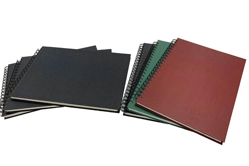 Six A4 spiral sketchbooks with case bound covers