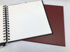Square spiral sketchbook with burgundy cover