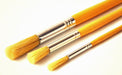 3 hog bristle brushes with different size round tips