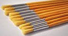 Ten hog bristle brushes round tips