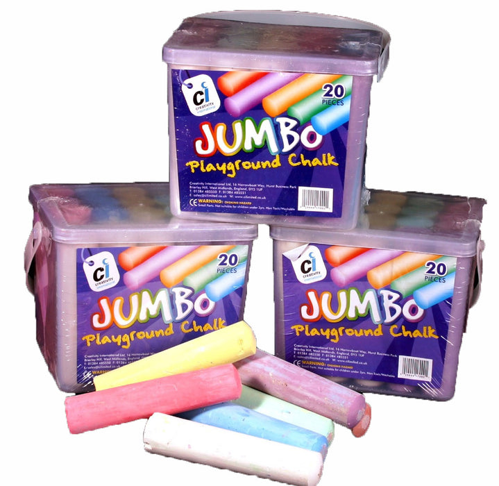 Jumbo PlayGround Chalk 20 pieces in Various Colours