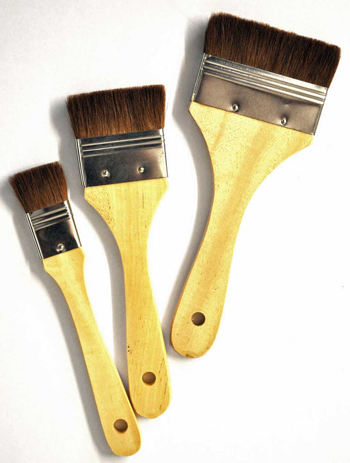 3 large brushes in varying sizes