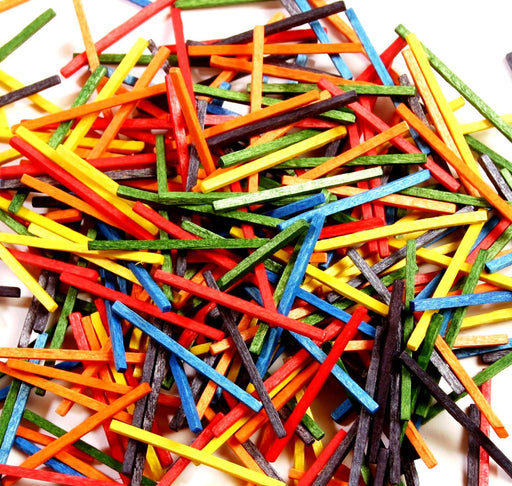 Pile of coloured matchsticks