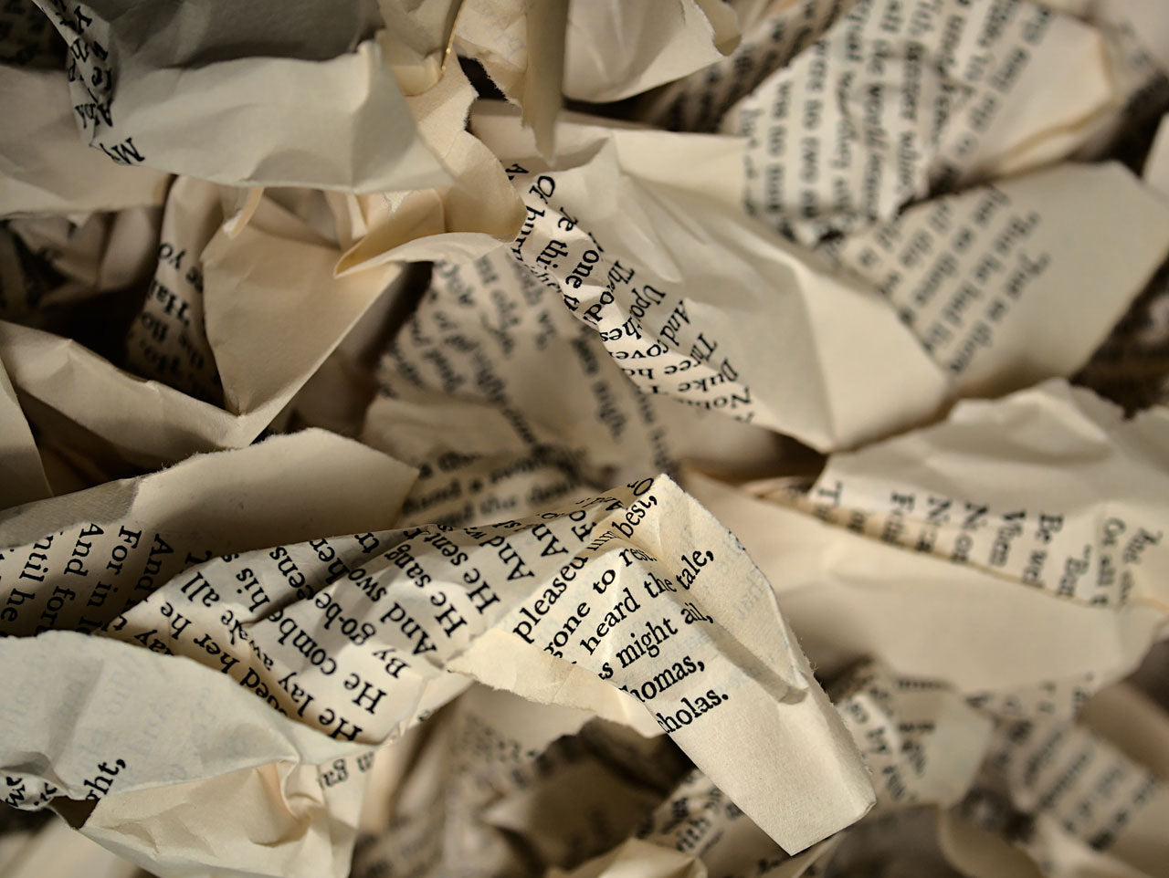 Pile of torn newspapers