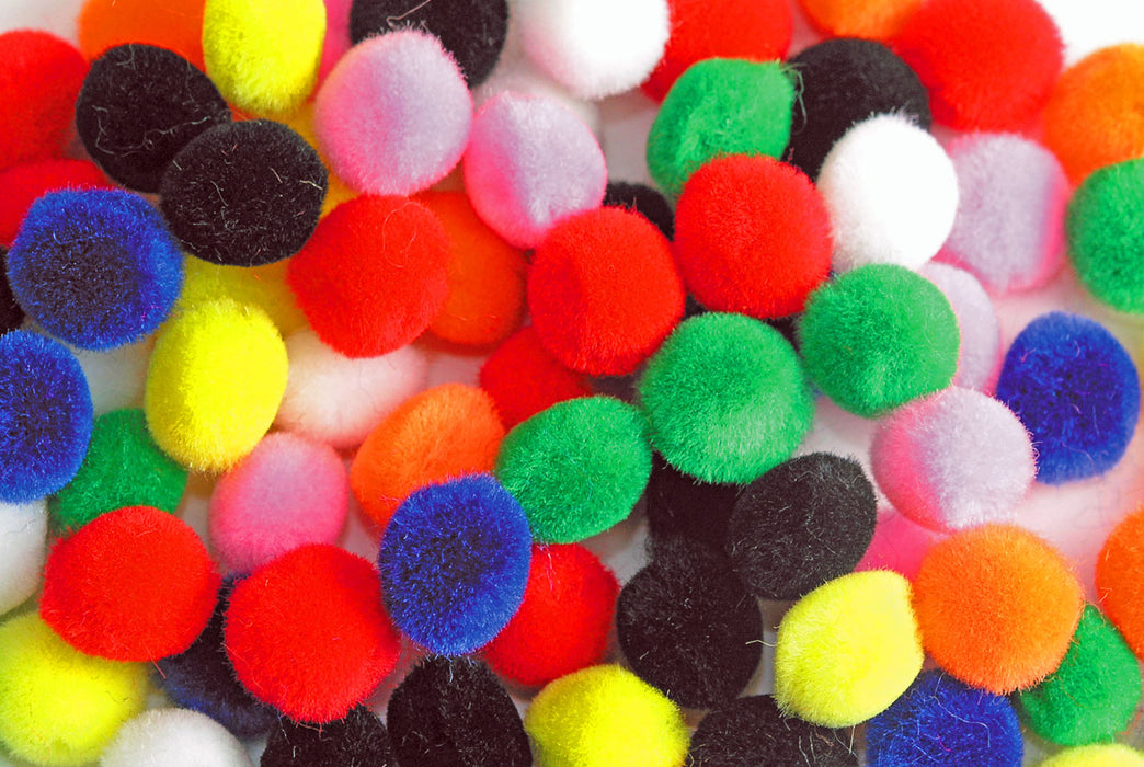 Pom poms in various colours