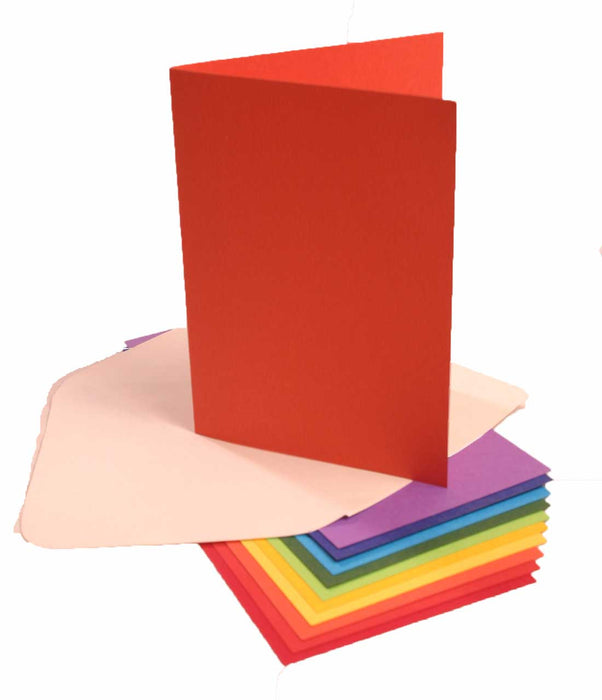 Pre-creased cards in assorted bright colours