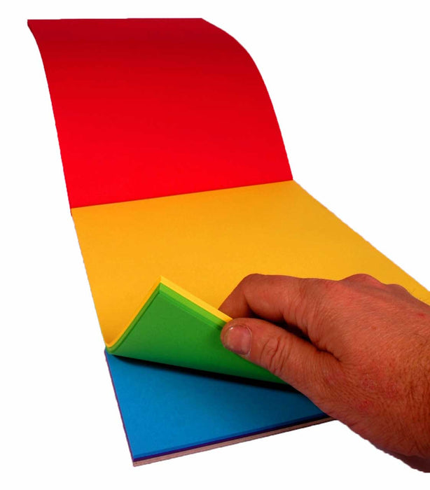 Pad containing 120gsm paper in rainbow colour order